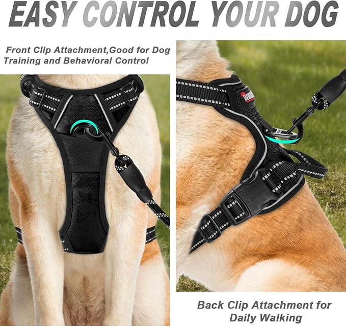 No Pull Adjustable Flexible Heavy Duty Dog Harness